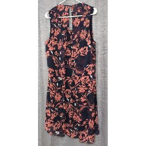 MSK Women's‎ 18w Sleeveless Floral Dress Blues/Pink/White Mid Length